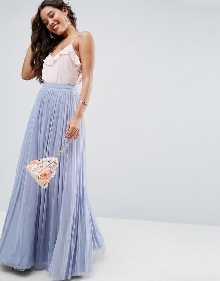 Asos Tulle Maxi Prom Skirt - Blue