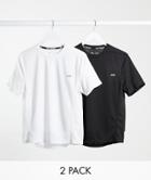 Asos 4505 Icon Training T-shirt With Quick Dry 2 Pack Save-black