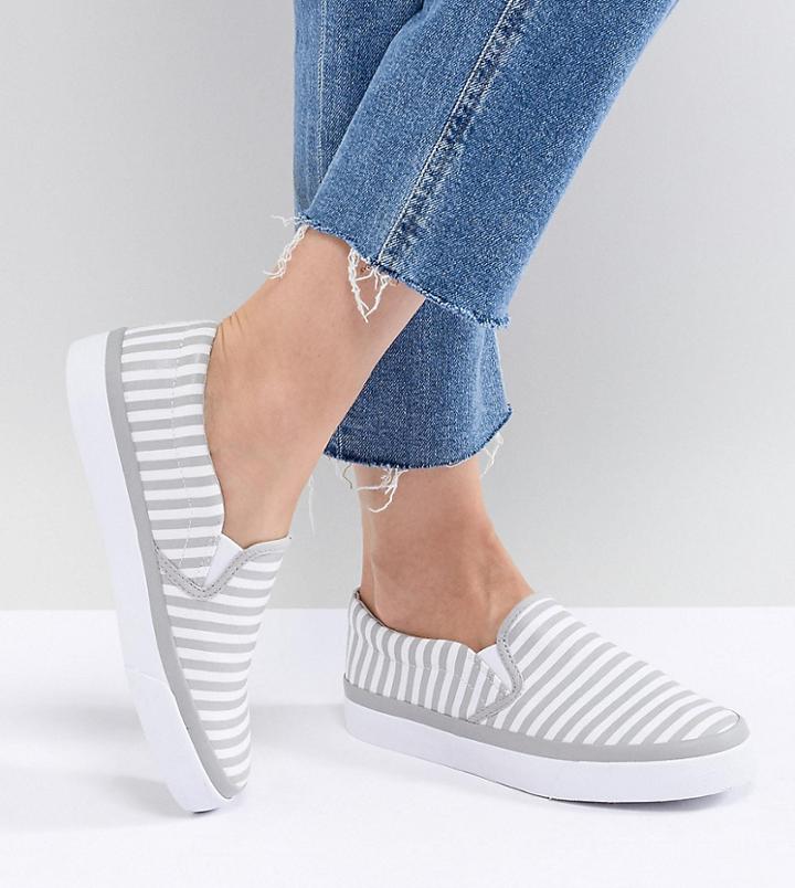 Asos Design Dab Stripe Sneakers - Gray
