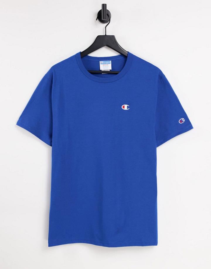 Champion Small Logo T-shirt In Blue-blues