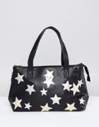 Yoki Fashion Black Carryall With Applique Stars - Black
