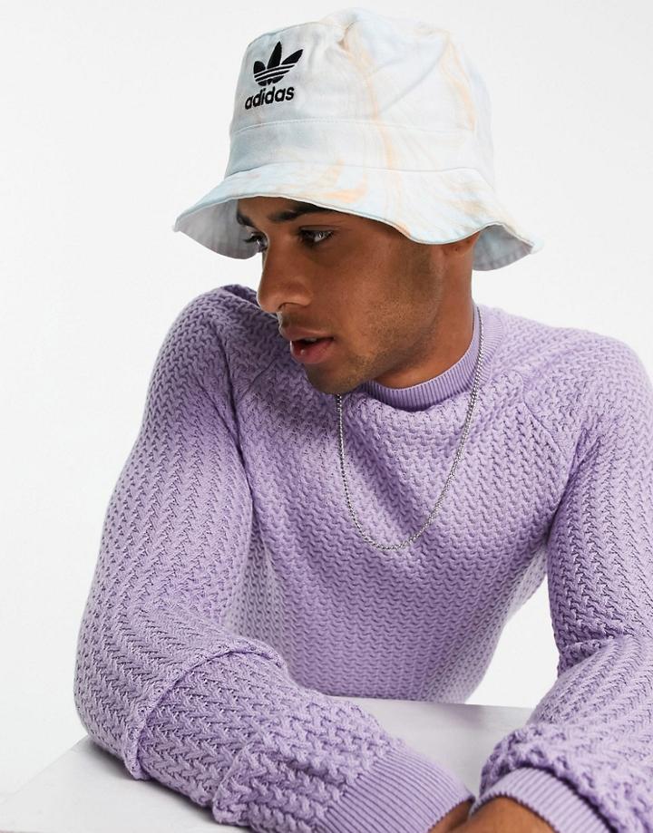 Adidas Originals Marble Wash Bucket Hat In Orange