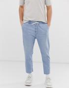 Bershka Denim Jogger In Light Blue - Blue