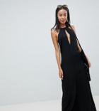 Asos Design Tall Halter Neck Maxi Dress - Black