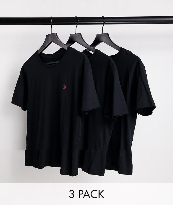 Farah Hendon 3 Pack Lounge T-shirt In Black
