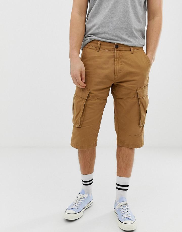 Esprit Long Cargo Short In Beige - Beige