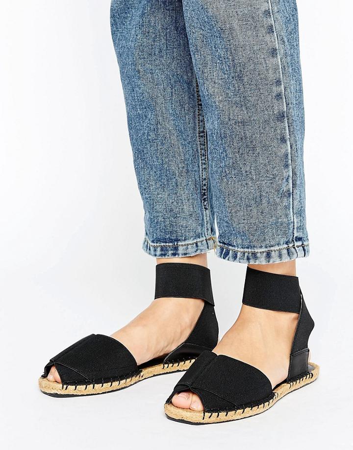Aldo Ankle Strap Peep Toe Sandals - Black