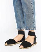 Aldo Ankle Strap Peep Toe Sandals - Black