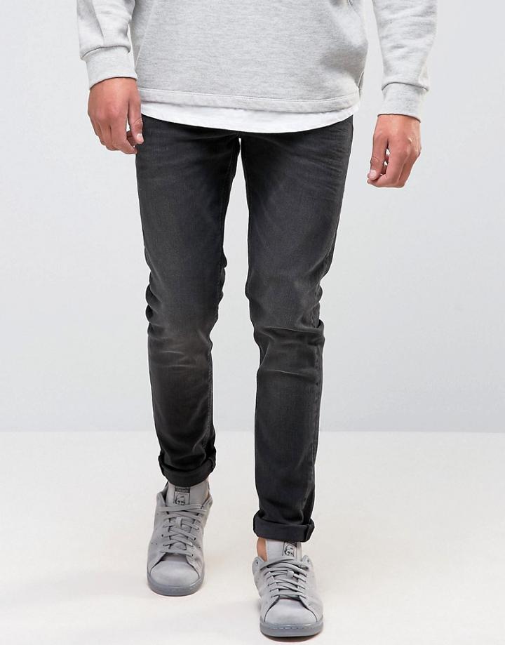 Asos Skinny Jeans In 12.5oz Washed Black