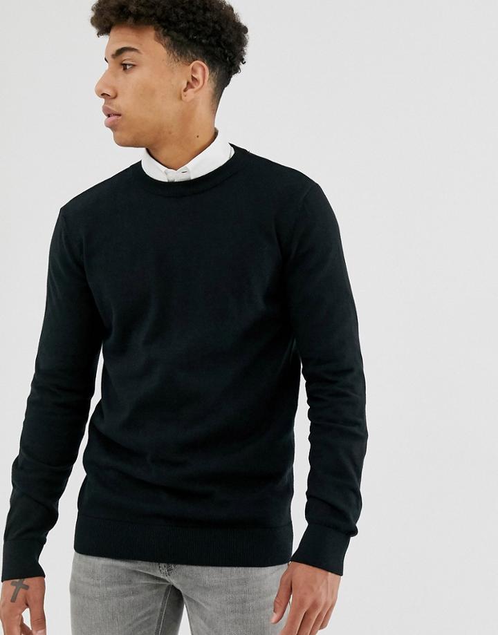 New Look Crew Neck Sweater In Black