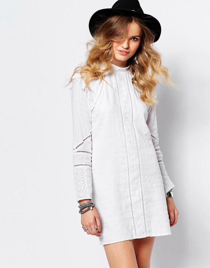 Stevie May High Neck Shift Dress - White