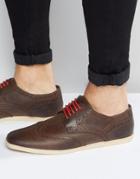 Base London Shore Leather Brogue Shoe - Brown
