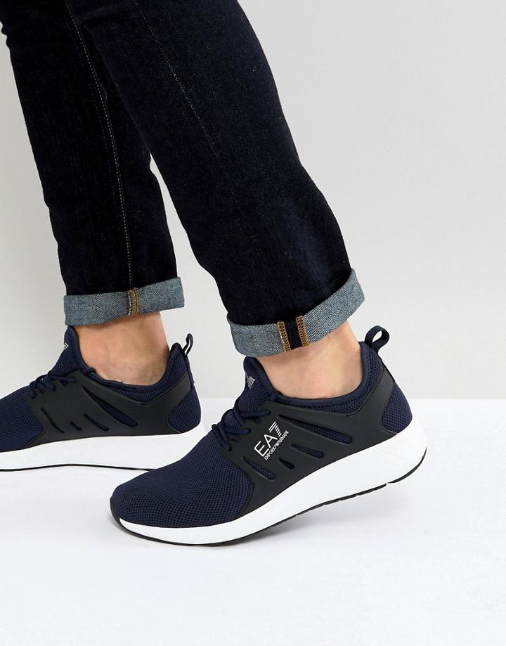 Ea7 Minimal Run Sneakers In Navy - Navy