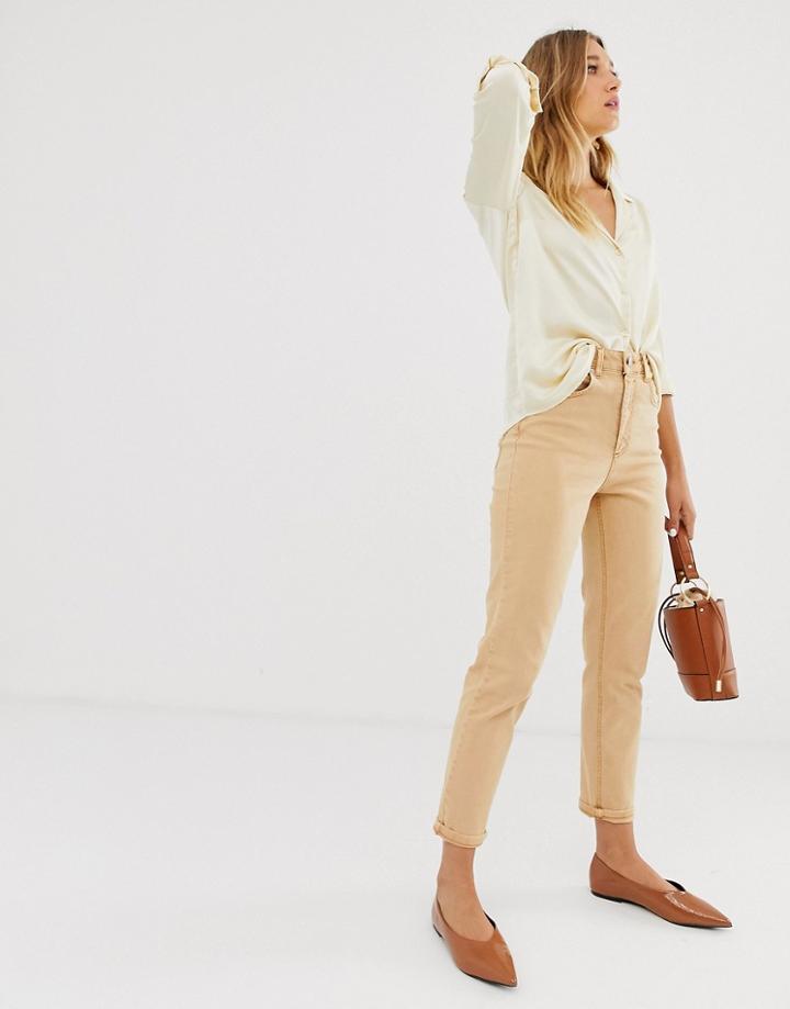 Asos Design Farleigh High Waist Slim Mom Jeans In Orange - Orange