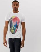 Ps Paul Smith Large Skull Print Slim Fit T-shirt In White
