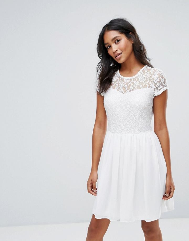 Only Kamar Floaty Skater Dress - Cream