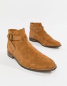 Bershka Suede Chelsea Boots In Tan - Tan