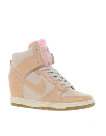 Nike Dunk Sky High Top Pink Wedge Sneakers