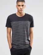 Selected Homme Painted Breton Stripe T-shirt - Black