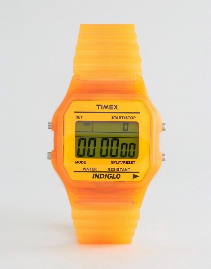 Timex Digital Watch In Orange - Orange