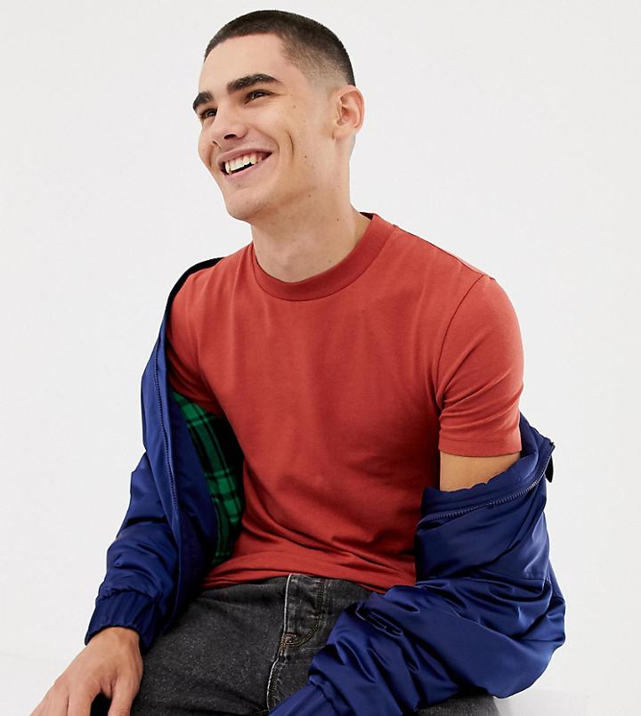 Collusion Muscle Fit T-shirt In Rust - Orange