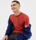 Collusion Muscle Fit T-shirt In Rust - Orange