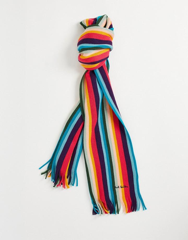 Paul Smith Artist Stripe Scarf In Multi