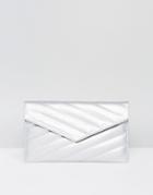 Asos Quilted Clutch Bag - Silver