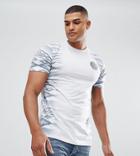 Jacamo Tall T-shirt With Geo-tribal Fade In White - White