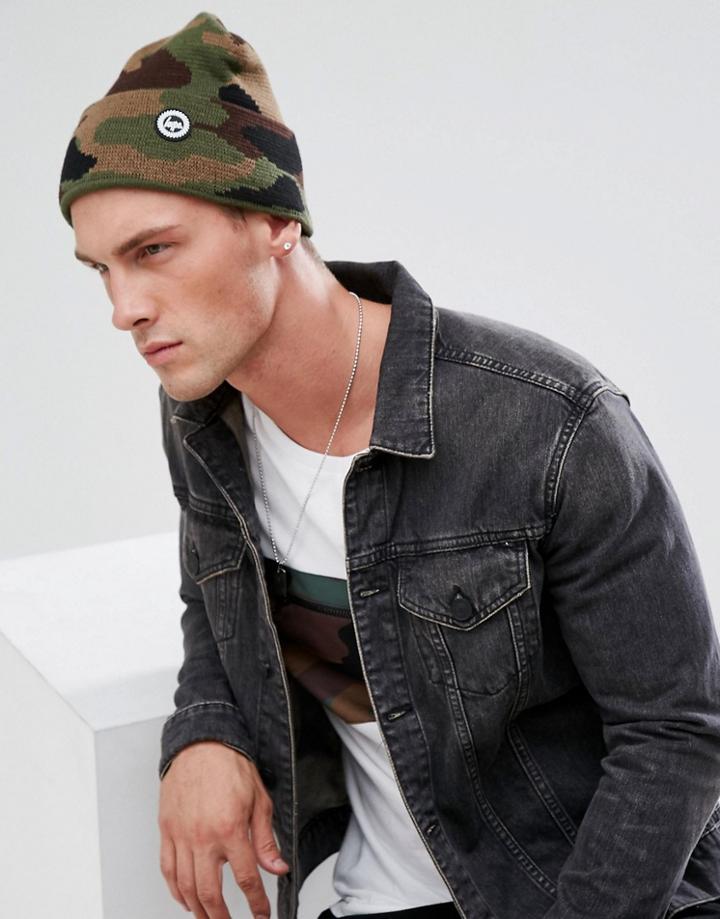 Hype Beanie In Camo - Green