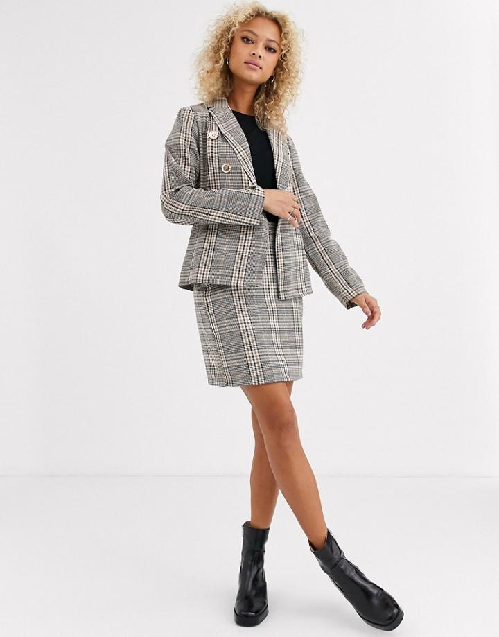 Parisian Tailored A Line Mini Skirt In Check