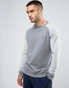 Tommy Hilfiger Crew Neck Sweatshirt Raglan Tonal Sleeves In Mid Gray Heather - Gray