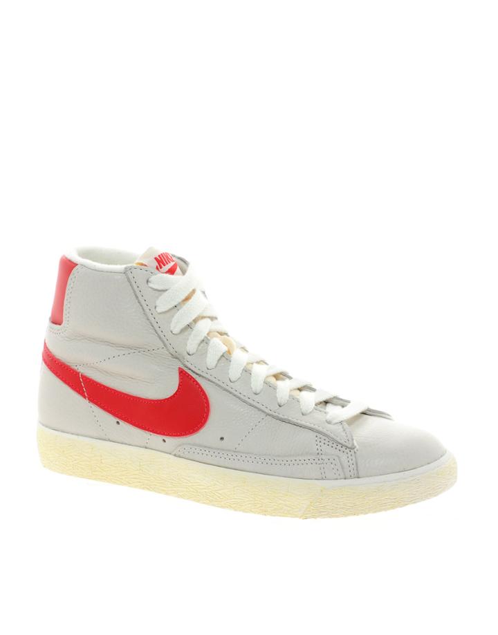 Nike Blazer Mid White/red Leather High Top Trainers