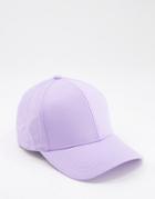 Asos Design Baseball Cap In Lilac-purple