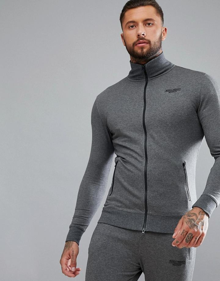 Muscle Monkey Track Jacket In Gray - Gray