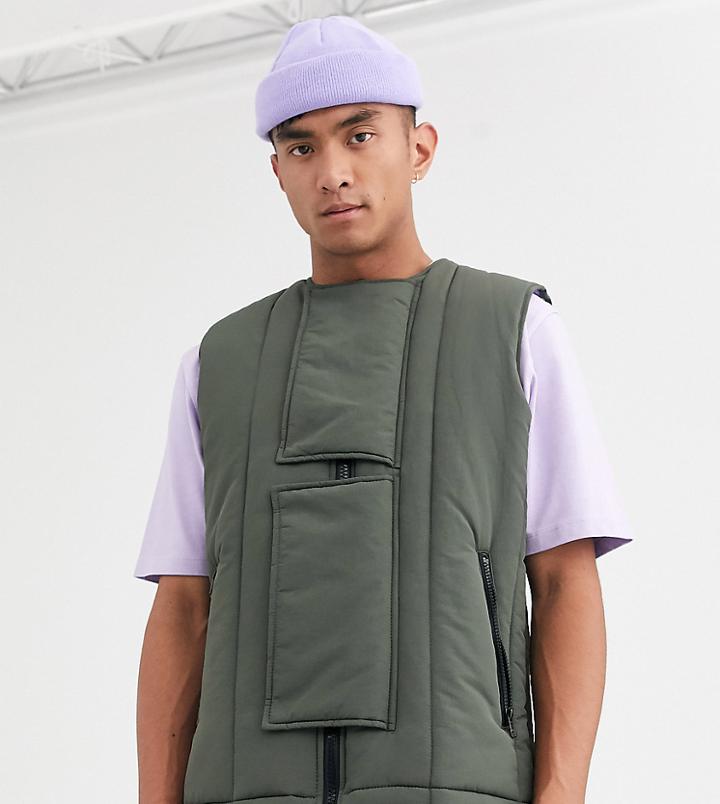 Noak Puffer Vest In Khaki