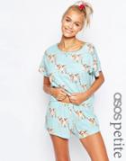 Asos Petite Chihuahua Short & Tee Pyjama Set - Multi