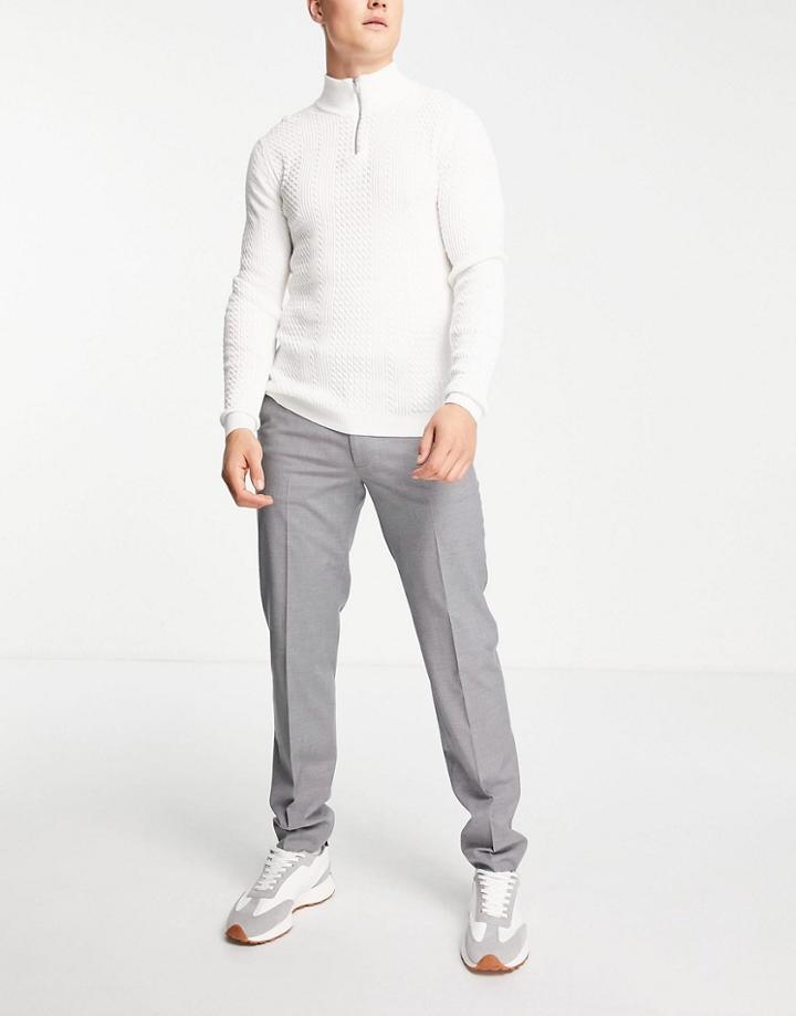 Asos Design Slim Smart Trouser In Grey