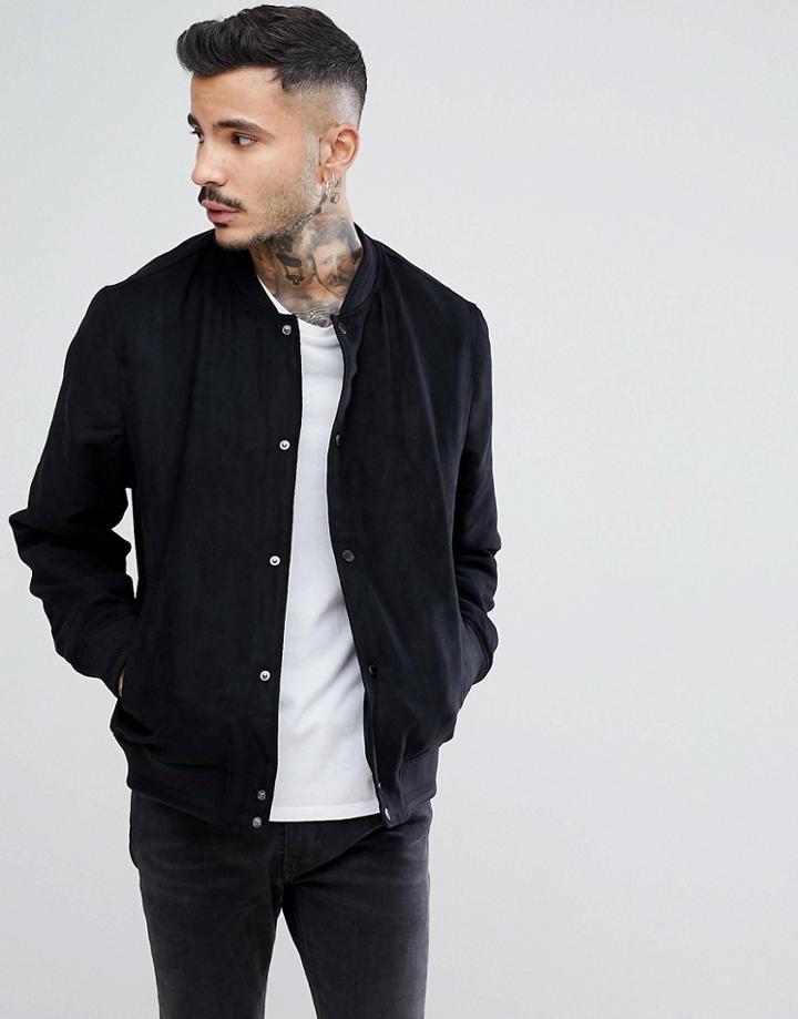 Farah Kensington Bomber Jacket In Black - Black
