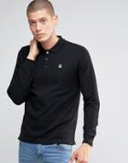 Fila Vintage Long Sleeve Polo Shirt - Black