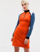 2ndday Color Block Jersey Dress With Zip - Multi