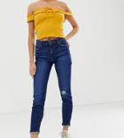 Bershka Skinny Jeans In Navy-blue