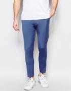 Asos Super Skinny Cropped Smart Trousers In Pale Blue - Pale Blue
