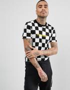 Criminal Damage T-shirt In Checkerboard - White