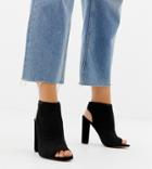 Asos Design Wide Fit Hissy Knitted Heels - Black