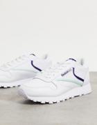 Reebok Classic Leather Sneakers In Off White-purple