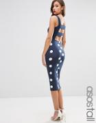 Asos Tall Spot Pinny Bodycon Dress