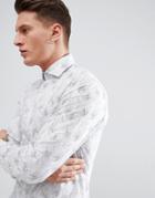 Selected Homme Slim Fit Smart Shirt With All Over Print - White