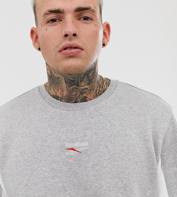 Reebok Sweatshirt With Central Logo And Panels In Gray Exclusive To Asos