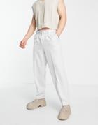 Asos Design Oversized Tapered Smart Pants In Gray